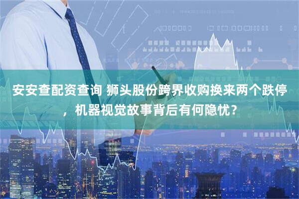 安安查配资查询 狮头股份跨界收购换来两个跌停，机器视觉故事背后有何隐忧？